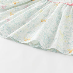 Dave&Bella Toddler Girls Autumn Sweet Pure Cotton Floral Print Dress