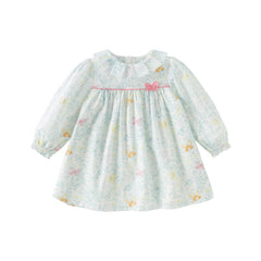Dave&Bella Toddler Girls Autumn Sweet Pure Cotton Floral Print Dress