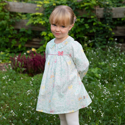 Dave&Bella Toddler Girls Autumn Sweet Pure Cotton Floral Print Dress