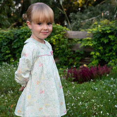 Dave&Bella Toddler Girls Autumn Sweet Pure Cotton Floral Print Dress