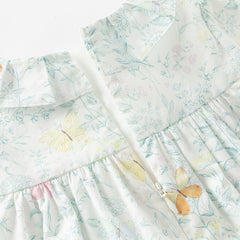 Dave&Bella Toddler Girls Autumn Sweet Pure Cotton Floral Print Dress