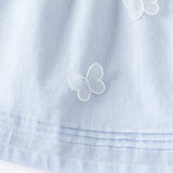 Dave&Bella Toddler Girls Cotton Breathable Blue White Striped Sweet A-line Dress