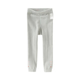 Dave&Bella Toddler Girls Beige/Light Grey Outdoor Footless Tights Leggings