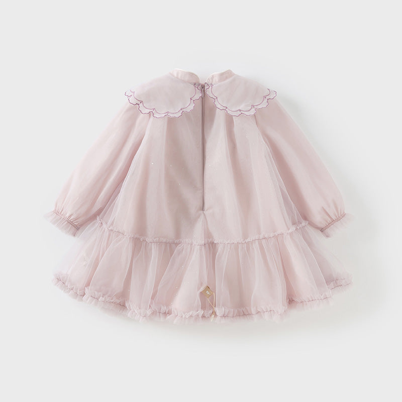 Dave&Bella Toddler Girls Cute Mesh Embroidery Princess Party Dress