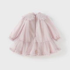 Dave&Bella Girls Spring Dress - Cute Mesh Embroidery Princess Dress for Party