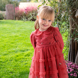 Dave&Bella Toddler Girls Festival Red Mesh Princess Party Dress