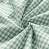 Dave&Bella Toddler Girls Green White Plaid Cotton Soft Party Dress(wallet bag)