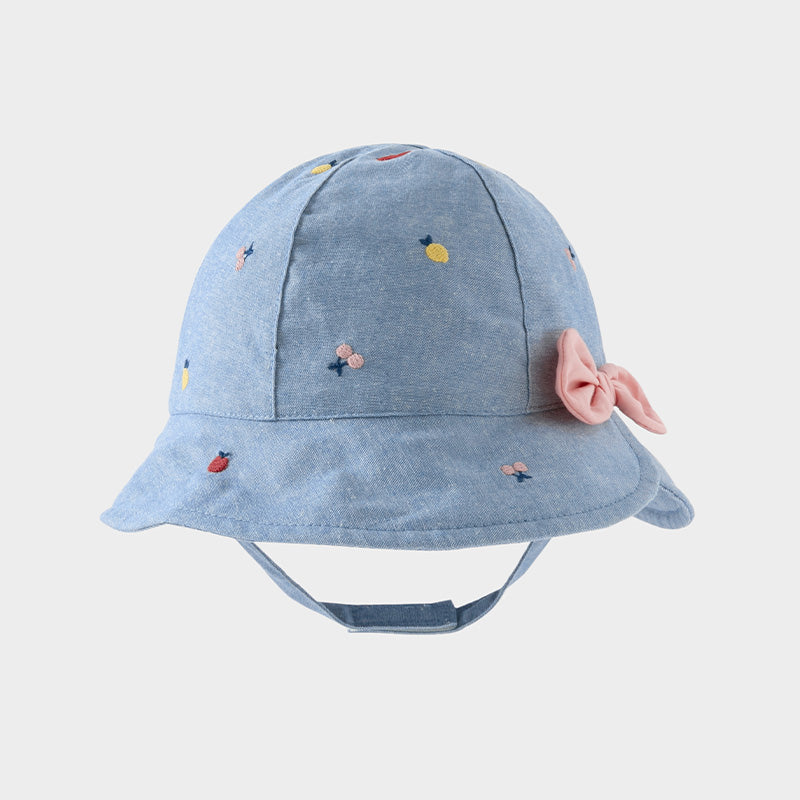 Dave&Bella Girls Fashion Floral/Denim Blue Cotton Hat