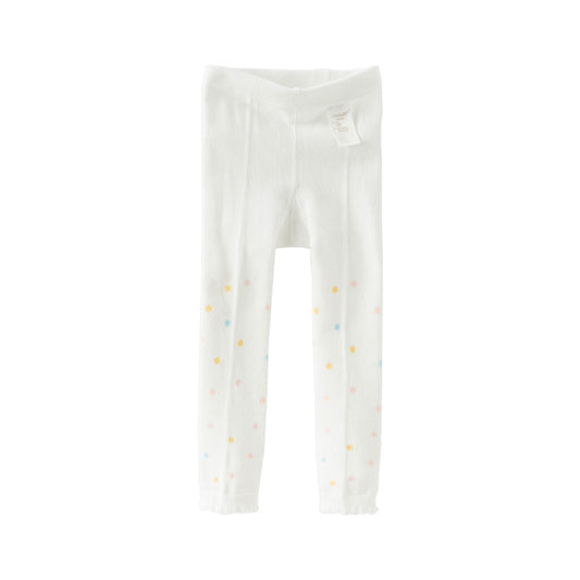 Dave&Bella Girls Autumn Beige/Light Grey Outdoor Footless Tights Leggings
