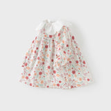 Dave&Bella Toddler Girls Cotton Adorable Floral Print Long Sleeve Dress