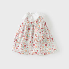 Dave&Bella Toddler Girls Cotton Adorable Floral Print Long Sleeve Dress