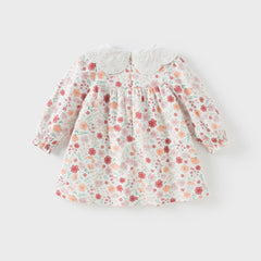 Dave&Bella Baby Girls Spring Floral Print Long Sleeve Dress