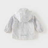 Dave&Bella Toddler Girls Purple Floral Print Charming Hooded Lightweight Jackets