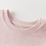 Dave&Bella Toddler Boys/Girls Versatile Light Green/Pink Lightweight Cotton T-shirt Tops