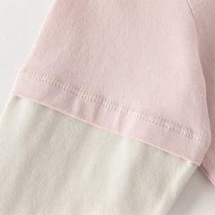 Dave&Bella Toddler Boys/Girls Versatile Light Green/Pink Lightweight Cotton T-shirt Tops