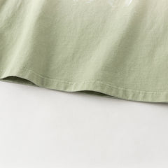 Dave&Bella Toddler Boys/Girls Versatile Light Green/Pink Lightweight Cotton T-shirt Tops