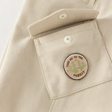 Dave&Bella Toddler Boys Light Khaki/Navy Blue Casual Wide Pants