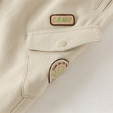 Dave&Bella Toddler Boys Light Khaki/Navy Blue Casual Wide Pants