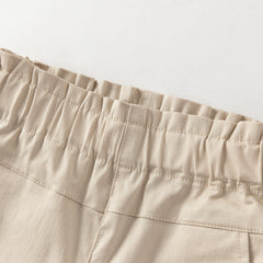 Dave&Bella Toddler Girls Classic Khaki Cotton Wide Straight-leg Pants