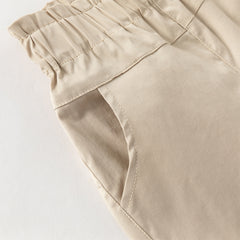 Dave&Bella Toddler Girls Classic Khaki Cotton Wide Straight-leg Pants