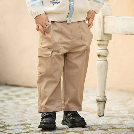 Dave&Bella Toddler Boys Khaki Soft Straight-leg Pants
