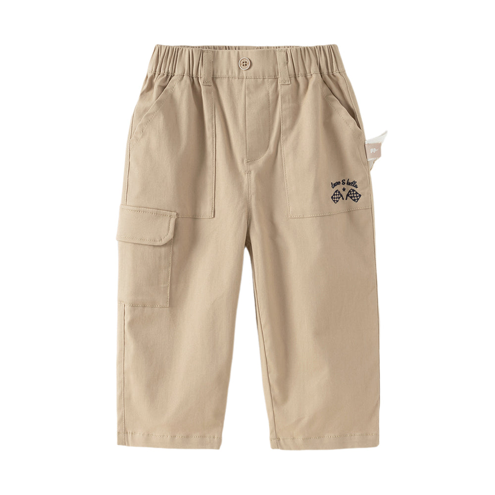 Dave&Bella Toddler Boys Khaki Soft Straight-leg Pants