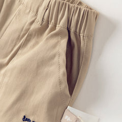 Dave&Bella Toddler Boys Khaki Soft Straight-leg Pants