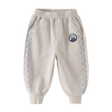 Dave&Bella Toddler Boys Grey Loose Drawstring Sports Pants