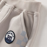 Dave&Bella Toddler Boys Grey Loose Drawstring Sports Pants