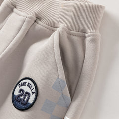 Dave&Bella Toddler Boys Grey Loose Drawstring Sports Pants