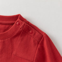 Dave&Bella Toddler Boys Charming Red Comfortable Cotton T-shirt Tops