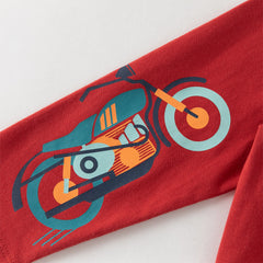 Dave&Bella Toddler Boys Charming Red Comfortable Cotton T-shirt Tops