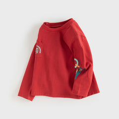 Dave&Bella Toddler Boys Charming Red Comfortable Cotton T-shirt Tops