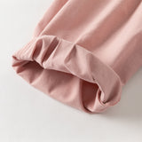Dave&Bella Toddler Girls Adorable Pink/Grey Drawstring Loose Versatile Casual Pants