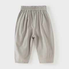 Dave&Bella Toddler Girls Adorable Pink/Grey Drawstring Loose Versatile Casual Pants