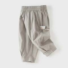 Dave&Bella Toddler Girls Adorable Pink/Grey Drawstring Loose Versatile Casual Pants