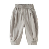 Dave&Bella Toddler Girls Adorable Pink/Grey Drawstring Loose Versatile Casual Pants