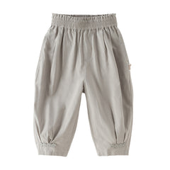 Dave&Bella Toddler Girls Adorable Pink/Grey Drawstring Loose Versatile Casual Pants