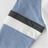 Dave&Bella Toddler Boys Casual Blue Round Collar Long Sleeve Soft Cotton T-shirt Tops
