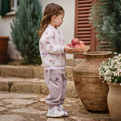 Dave&Bella Toddler Girls Purple Adjustable-waistband Outdoor Loose Pants