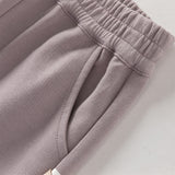 Dave&Bella Toddler Girls Purple Adjustable-waistband Outdoor Loose Pants