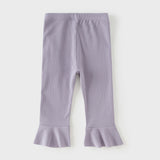 Dave&Bella Toddler Girls Purple/Light Grey Soft Stretchable Pants