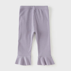 Dave&Bella Toddler Girls Purple/Light Grey Soft Stretchable Pants