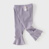 Dave&Bella Toddler Girls Purple/Light Grey Soft Stretchable Pants