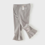 Dave&Bella Toddler Girls Purple/Light Grey Soft Stretchable Pants
