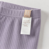 Dave&Bella Toddler Girls Purple/Light Grey Soft Stretchable Pants