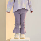 Dave&Bella Toddler Girls Purple/Light Grey Soft Stretchable Pants