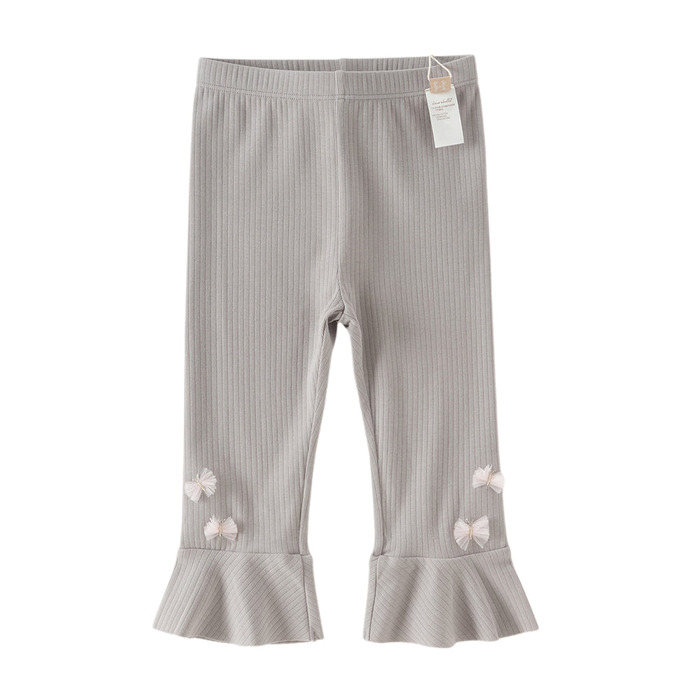 Dave&Bella Toddler Girls Purple/Light Grey Soft Stretchable Pants