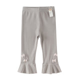 Dave&Bella Toddler Girls Purple/Light Grey Soft Stretchable Pants