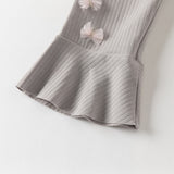 Dave&Bella Toddler Girls Purple/Light Grey Soft Stretchable Pants